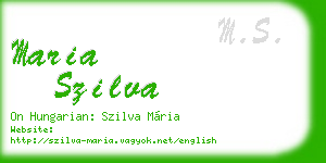 maria szilva business card